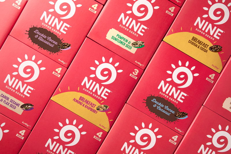 9Nine零食品牌logo設(shè)計(jì)，食品包裝設(shè)計(jì)